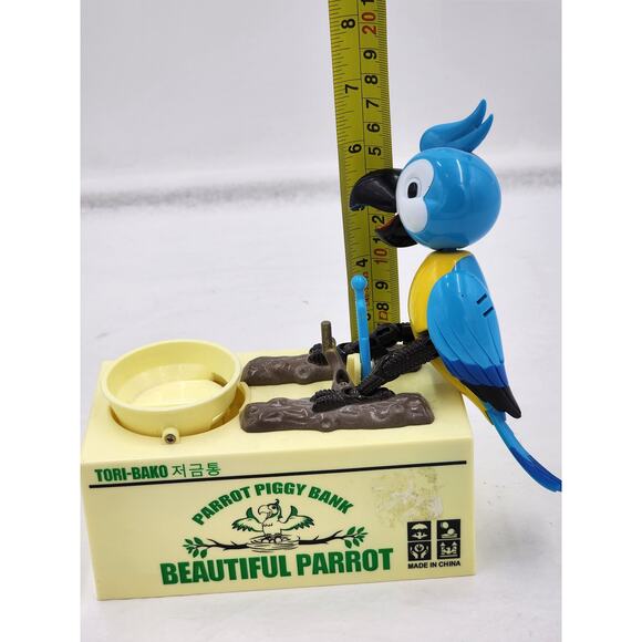 Electronic Piggy Bank Tori-Bako Beautiful Parrot Animal Coin Savings Box Tested - Picture 5 of 10
